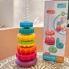 Colorful Plastic Rainbow Stacking Tower Toy For Toddlers Ages 1-2 Educational Fun