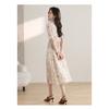 French Style Floral Dress Women Summer Long V Neck Slim Fit Elegant Tea Dress Flowy Long Dress