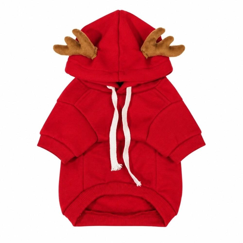 With Pockets Pet Elk Cosplay Costume Thickened Fleece Lining Cat Christmas Costume for Dog Cat