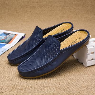 Sapatos Homens Leves Sapatos de Feijão Verão Empurrar preguiçoso Respirável Casual Meio Suporte Chinelos para homens buraco sapatos masculinos