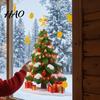 Removable Glass Stickers Christmas Window Cling, Santa Climbing Rope Sticker, Static Cling Indoor Outdoor Decor PVC Tree Decal for Doors Windows