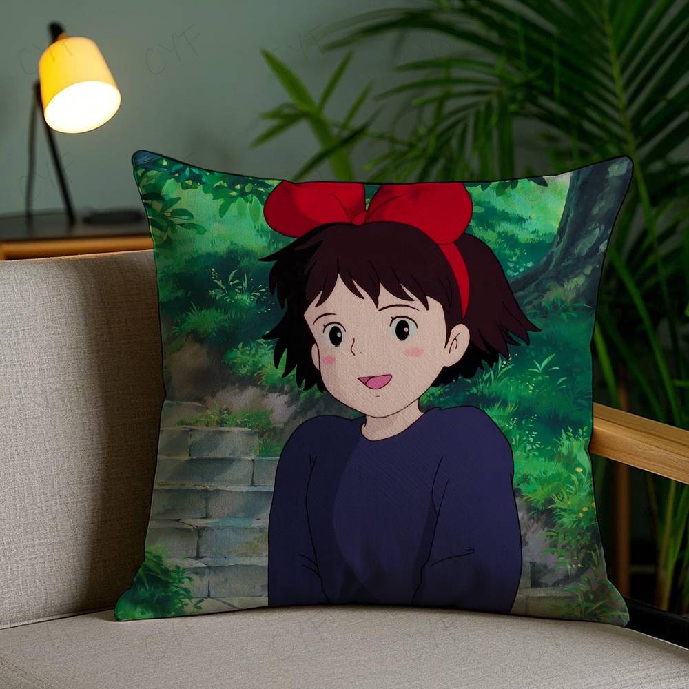 

Аниме Каваи К-Кикис Д-Служба доставки Наволочка Защита от пылевых клещей Наволочка Невидимая молния Шелковистый короткий плюш Наволочка для диванной подушки 16x16Inch