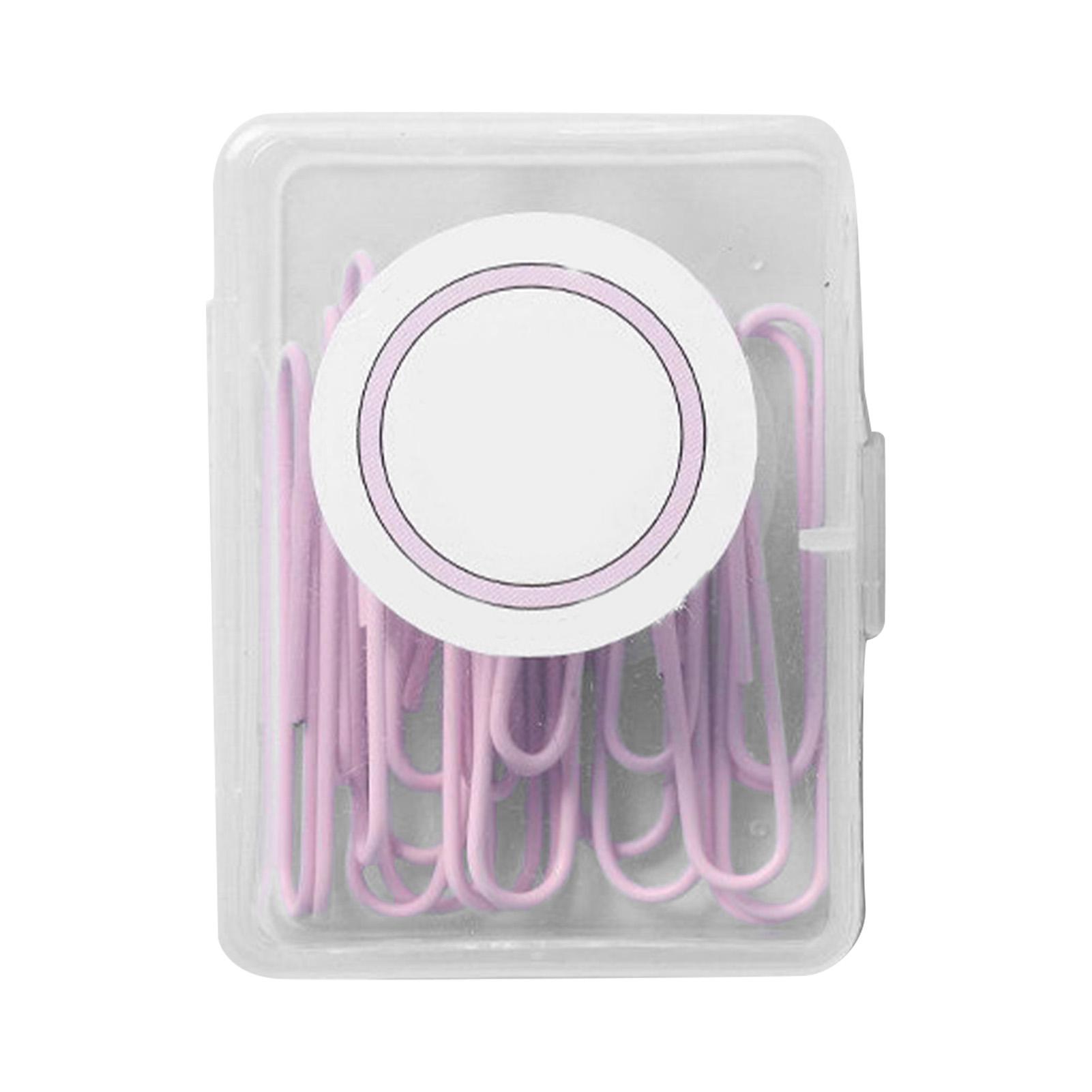 

Paper Clips Metal for File Book Binding Colored Office Supplies with Storage Box 50mm Sakura Pink