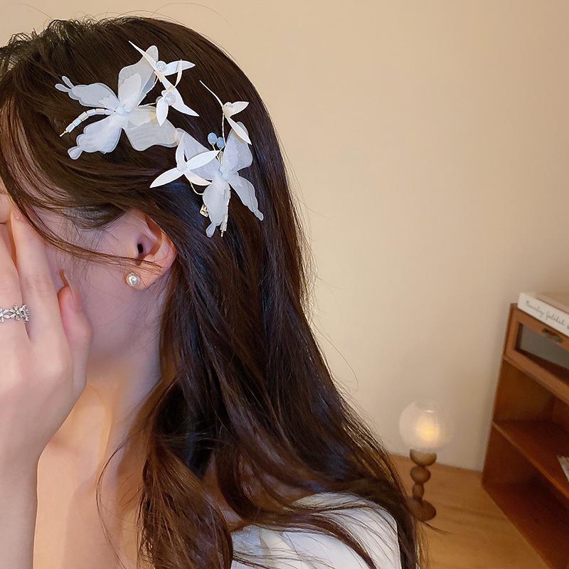 Holiday style retro silver diamond-encrusted wind fringed hair accessories ethnic style bangs hairpin BB clip headgear travel