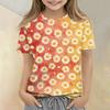 Kinder Blumenprint Rundhals Kurzarm Lässiges Lockeres T-Shirt Top für den Alltag Bequemer Stoff
