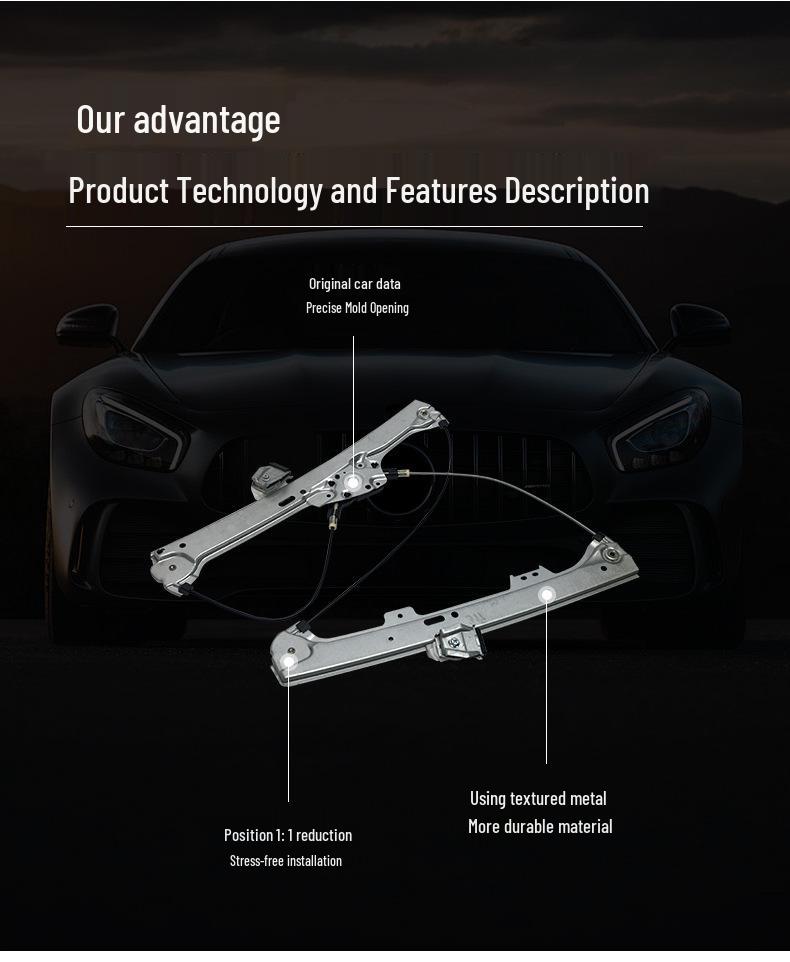 Compatible with BMW 5 Series E60 Front Door Window Regulator Bracket (Part Number: 51337184383/51337184384).