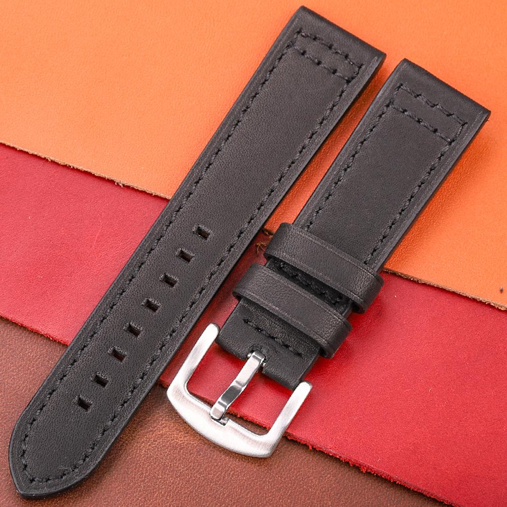 Watchband Genuine Leather Watch Band Strap Quick Release Vintage Watchband Metal Buckle Wristband Belt Accessories 18mm 20mm 22mm 24mm