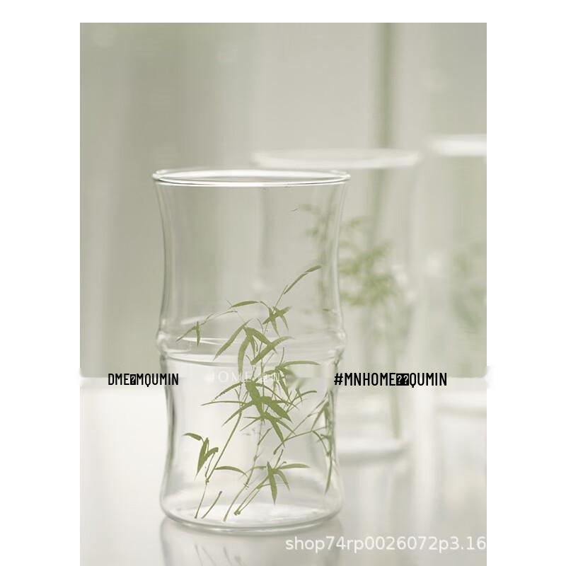 Qunrong New Chinese Style Green Bamboo Knot Glass Cup