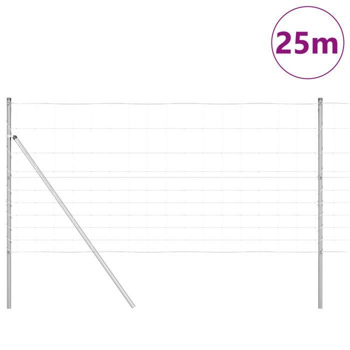 Field Fence vidaXL 1.2x25 M Galvanized Steel 3351342