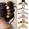 Women Hair Claw Cartoon Biscuits Decor Anti-slip Teeth Strong Grip Hair Clip Large Size Back Head Hair Clamp