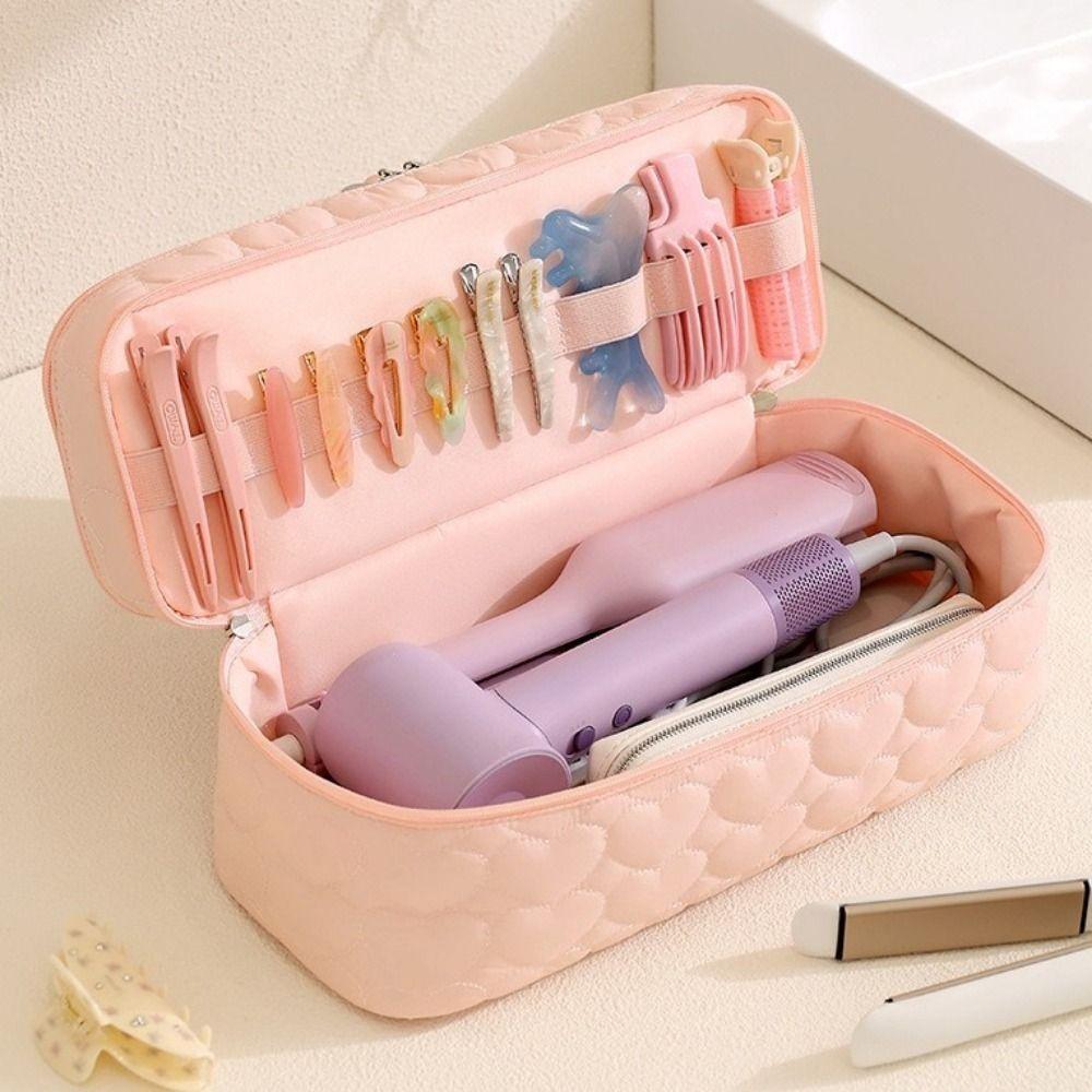 Handheld Double Layer Hair Dryer Bag Dust-proof Protective Curler Storage Bag Large Capacity with Zipper Hair Dryer Case Travel