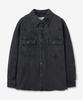 Minav Cracked Wash Denim Shirt Jacket [Dusty Black]