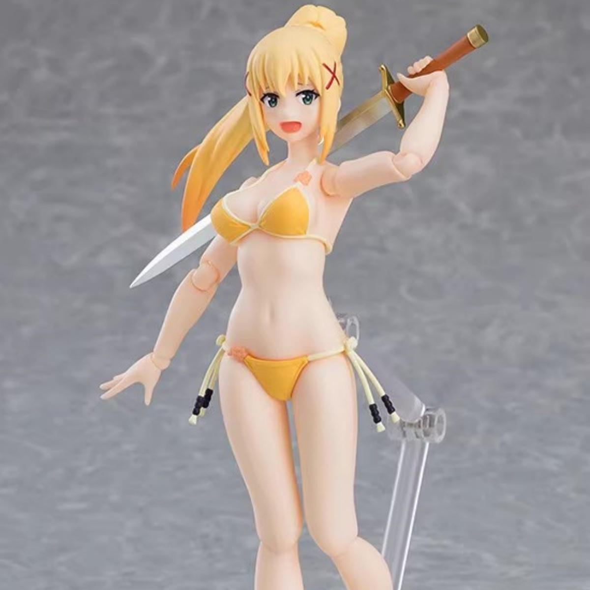 MaxFactory Figma Offering Blessings for A Better World EX-065 Darkness Swimwear Anime Action Figure Finished Model Kit Toy Gift