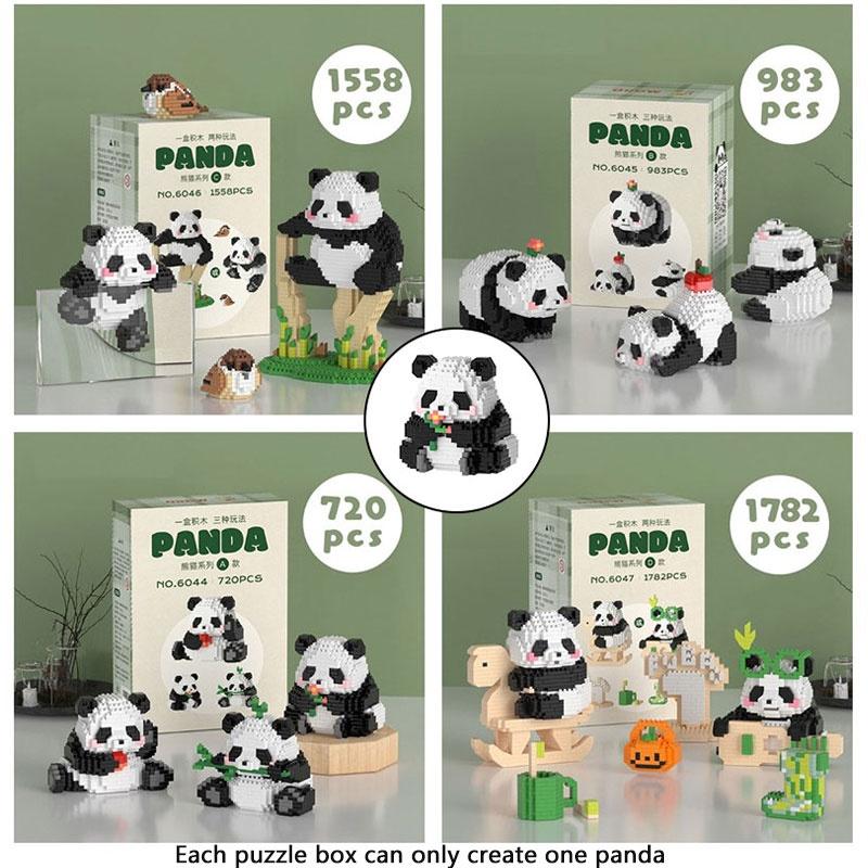 Panda Micro Building Blocks Puzzle Toy Plastic Material, Perfect Gift For Kids, 720-1782 Pieces Available