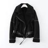Winter women's clothing large lapel women's thickened locomotive suede fur integrated jacket