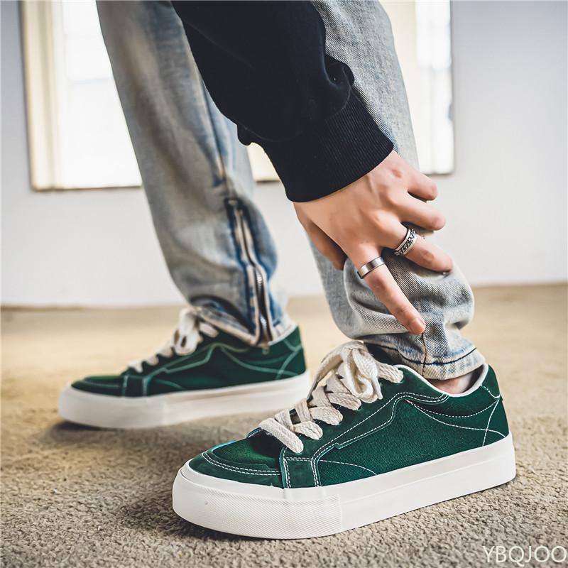 Fashion Spring Autumn New Student Low Cut Simple Comfortable Breathable Canvas Shoes for Men Versatile Flat Casual Board Shoes