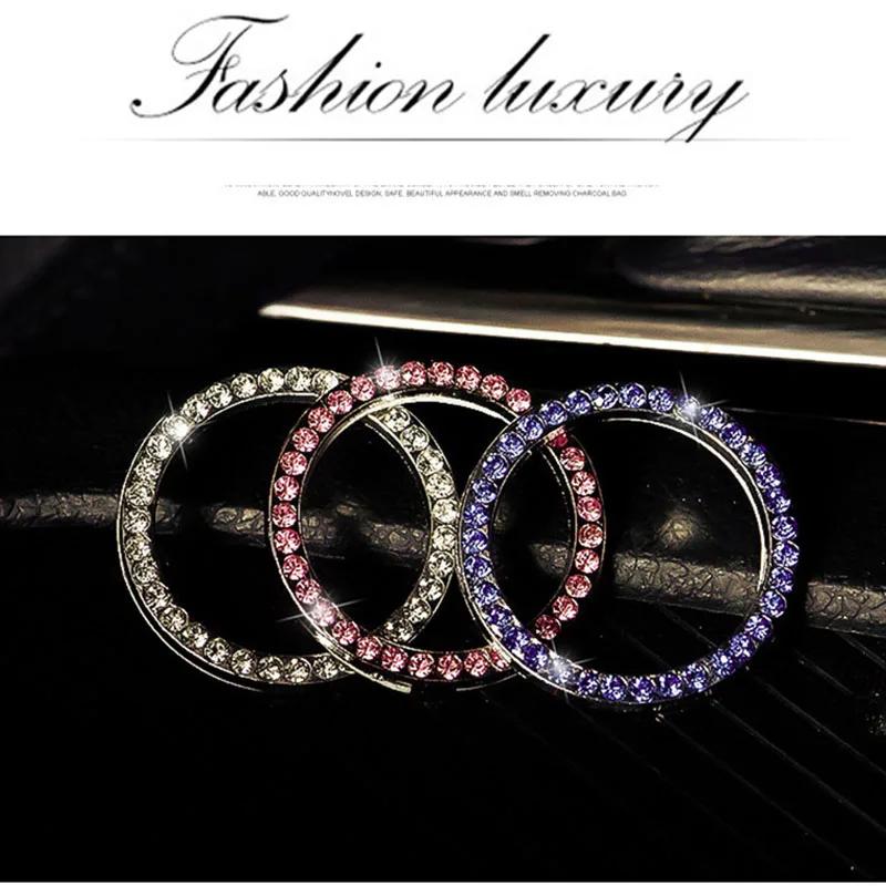 Car with Drill, One Key Start Ring, Circular Decoration, Engine Ignition Ring, Flashing Rhinestone Decoration Accessories