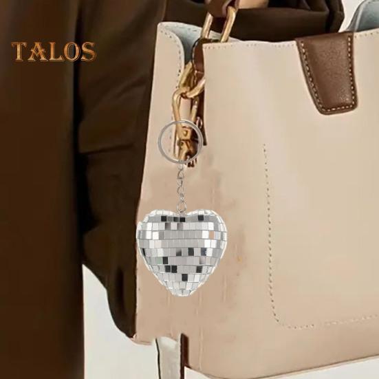 Heart Disco Keychain Shape Ball Mirror Ball Keychain Hanging Pendant Bag Charm Halloween Christmas Gift