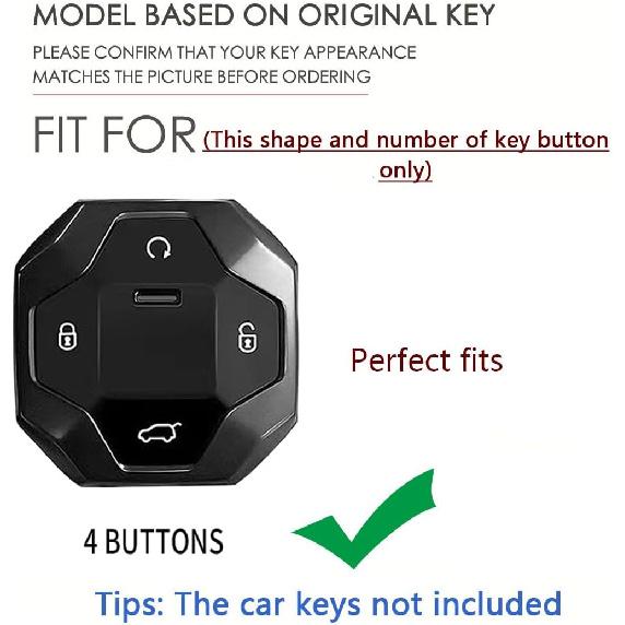 

SANRILY Luminous Carbon Fiber Pattern Key Cover Fit for Chery Jetour T2 Traveler 2023 2024 Accessories Keyless Key Fob Case with Weave Keychain-A2 Black-A3