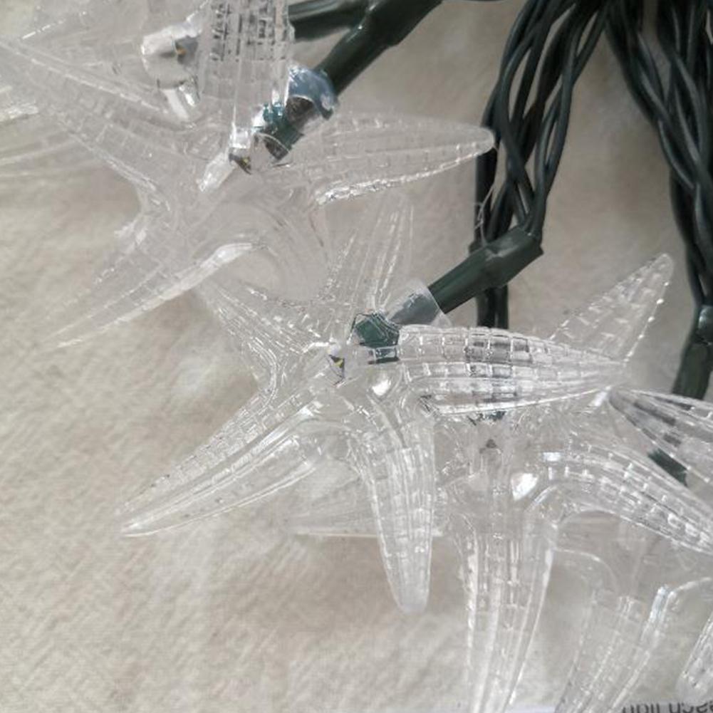 Christmas Solar Outdoor Waterproof String Lamp 30LED Starfish Color Lamps