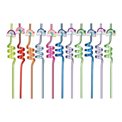 20 Pezzi Cannucce Arcobaleno Cannucce per Bevande Bambini Bere per Festival Cartone Animato Giocattoli per Bambini Adorabile Decorazione per Feste Decorazioni
