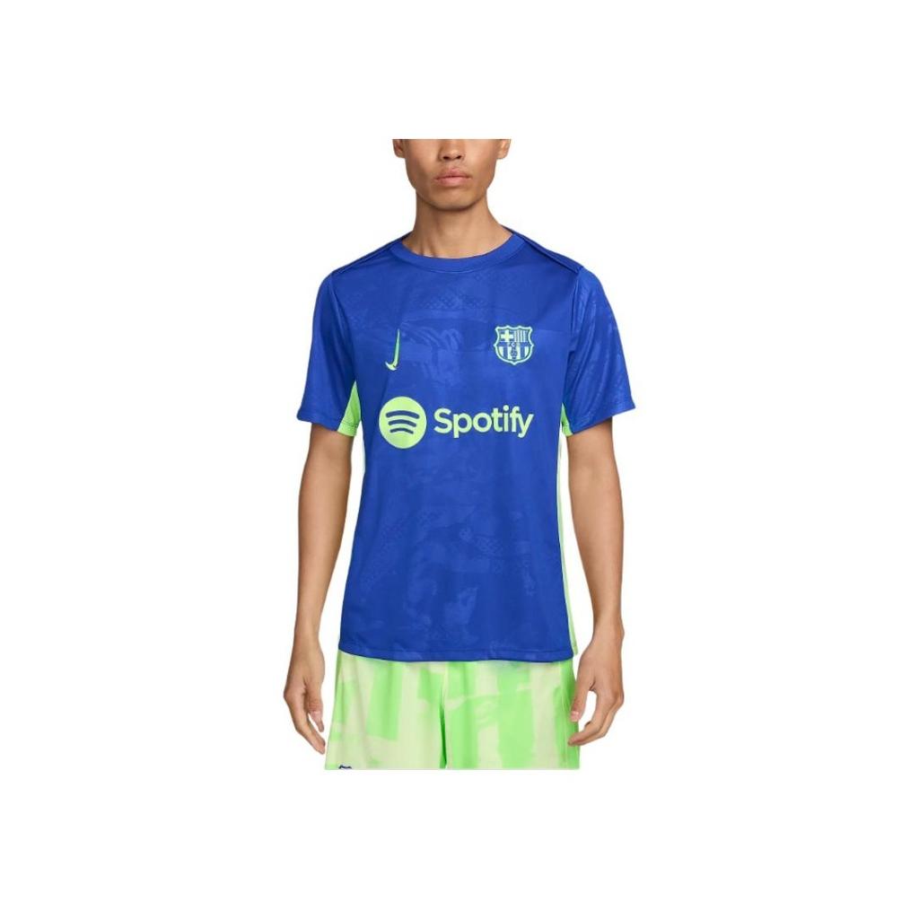 Nike Dri-Fit Academy FW24 Pro Third F.C. Barcelona Series Crew Neck Pullover Short Sleeve Soccer Jersey Men Tops Blue FQ2544-418