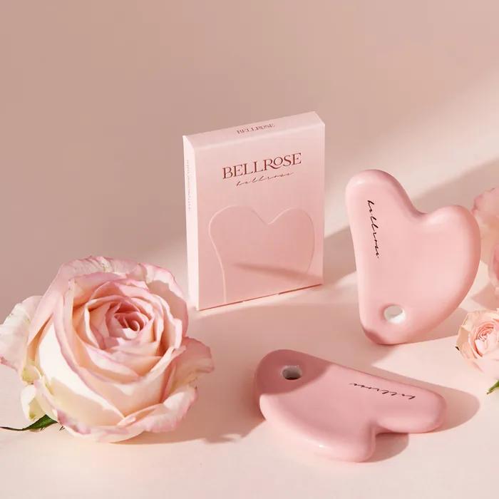 Ceramic Heart Gua Sha Massager (Rose Pink)