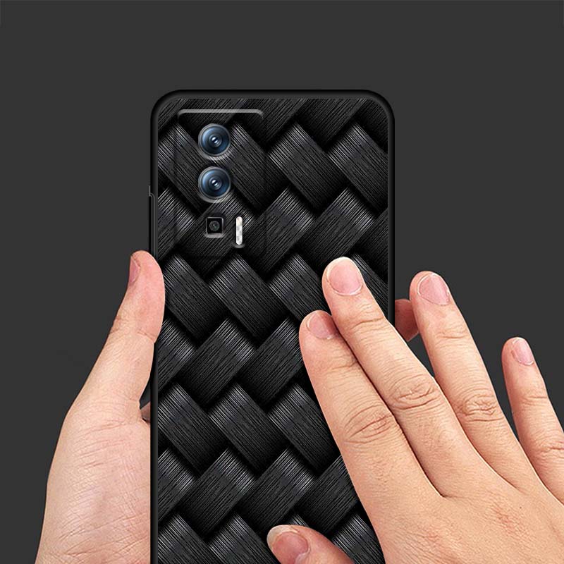 Black carved woven texture Phone Case For Xiaomi Redmi 12 13C 12C 13 10C 9T A2 9A 9C 7A Note 10S 8T 10 9 8 Pro 4G 5G Black