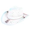 Popular sombrero de vaquero occidental hueco clásico europeo y americano, moda para hombre y mujer, sombrero de paja transpirable para vacaciones, protección solar