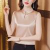 2024 Summer Women's Satin Camisole with Stand-up Collar & Frog Button - Chinese National Style