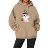 Women's Casual Fashion Solid Color Rugby Print Long Sleeve Hooded Sweatshirt Top
