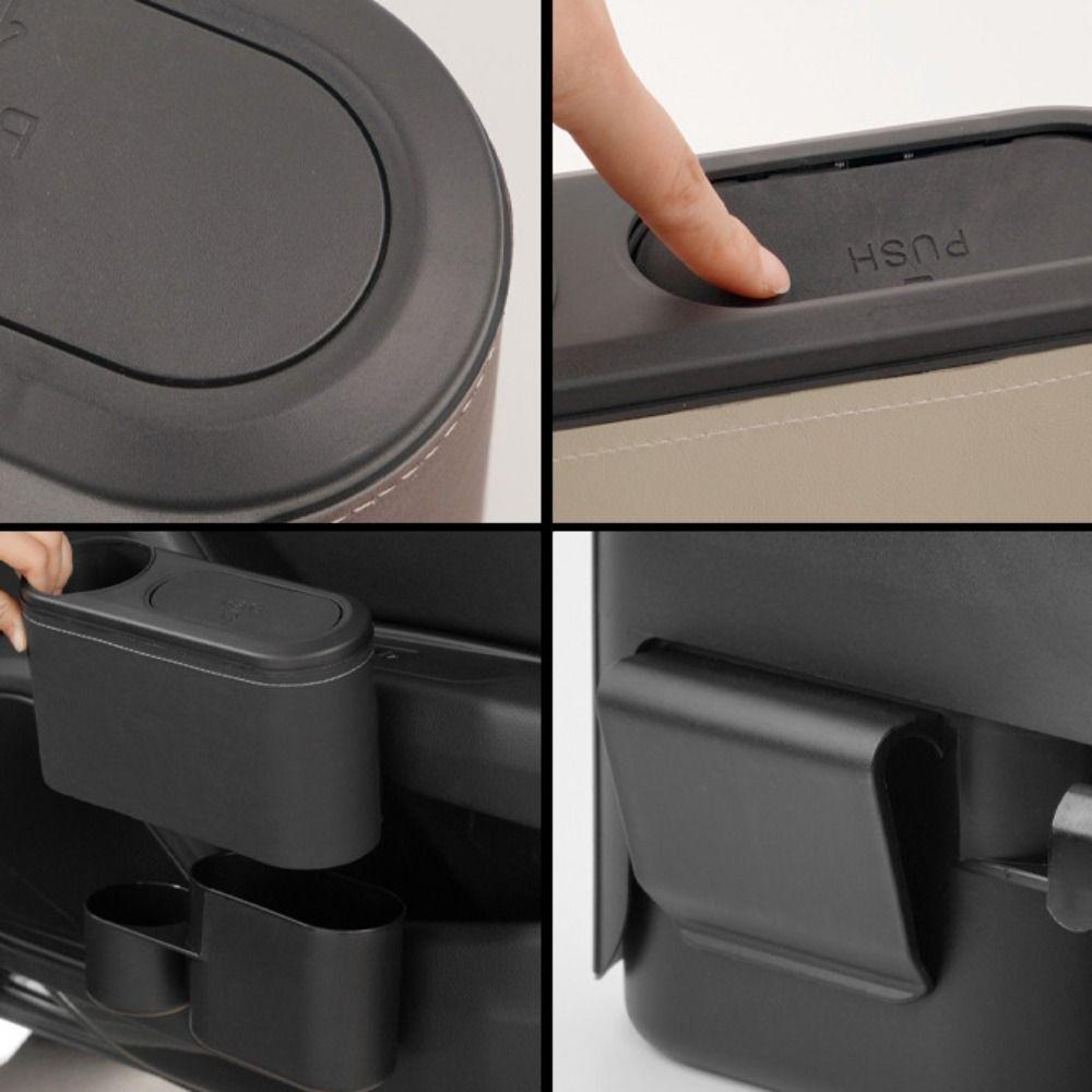 With Lid Car Trash Can Leakproof Storage Box Universal Cup Holder  Car Interior Supplies