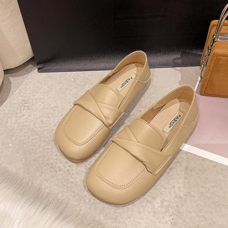 

Туфли Doudou с мягкой подошвой и одной педалью для женщин на лето 2025 года, туфли с двумя педалями, одинарные туфли на плоской подошве, специальная обувь для вождения 40 хаки