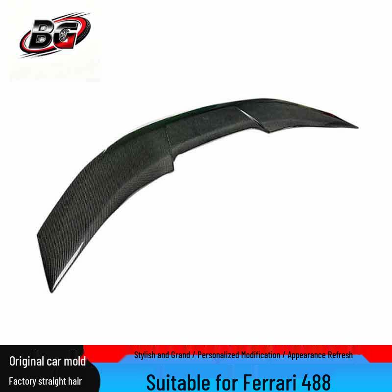 Ferrari 488 Carbon Fiber V-Style Rear Spoiler Wing Diffuser (2015-2019)