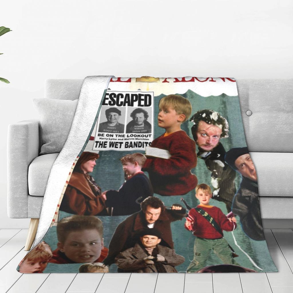Home Alone Macaulay Culkin Collage Blanket Fleece Spring/Autumn Kevin Comedy Portable Super Warm Throw Blankets Plush Thin Quilt