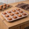 12 Cavity Muffin Cake Pan Carbon Steel Nonstick Baking Pan  Desserts Muffin Puddings Candy