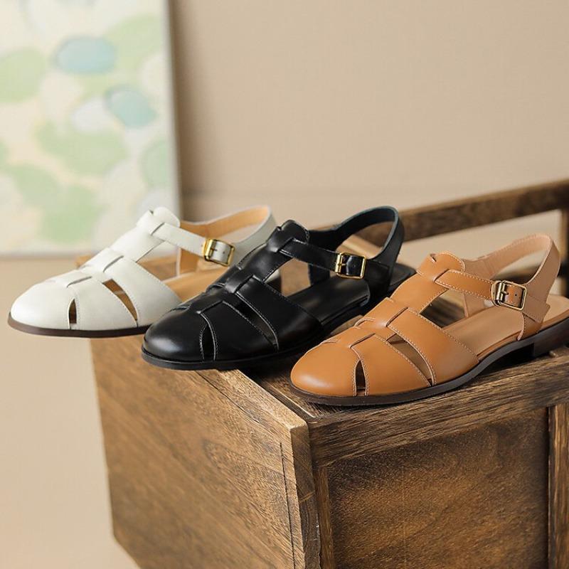 New Retro Flip-top Sandals for Fashionable Women's Single Shoes