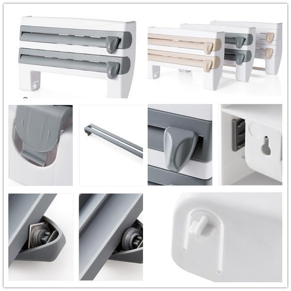 Multifunkční kuchyňské věšáky s řezačkami Plastové poličky s cínovou fólií Úložné police Stojany na ručníky