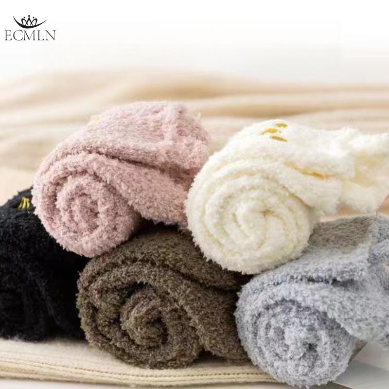 Thickened Autumn Winter Female Coral Fleece Floor Socks Warm Comfortable Plush Small Ear Cat Outdoor Home Leisure Sock