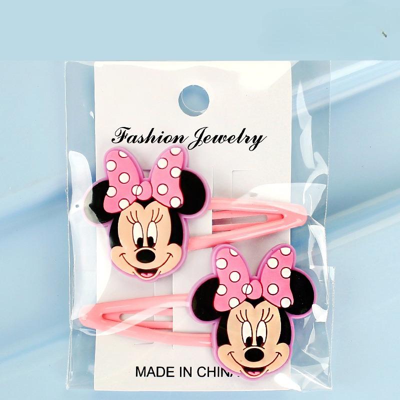 2er-Pack Disney Mickey Minnie Haarspangen, Cartoon-Stil Donald Duck Daisy Accessoires, Haarspangen, Tägliche Haushaltswaren, Ordnerdekoration white