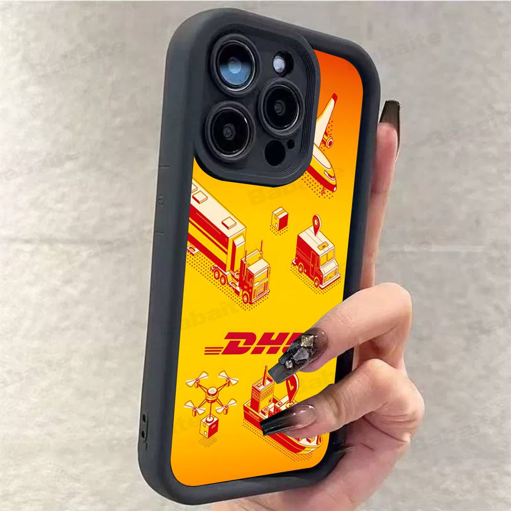 

D-DHL-L logo Silicone Phone Case for iPhone 17 Pro Max 16 15 14 13 12 11 Plus 17 Air iPhone 14 pro