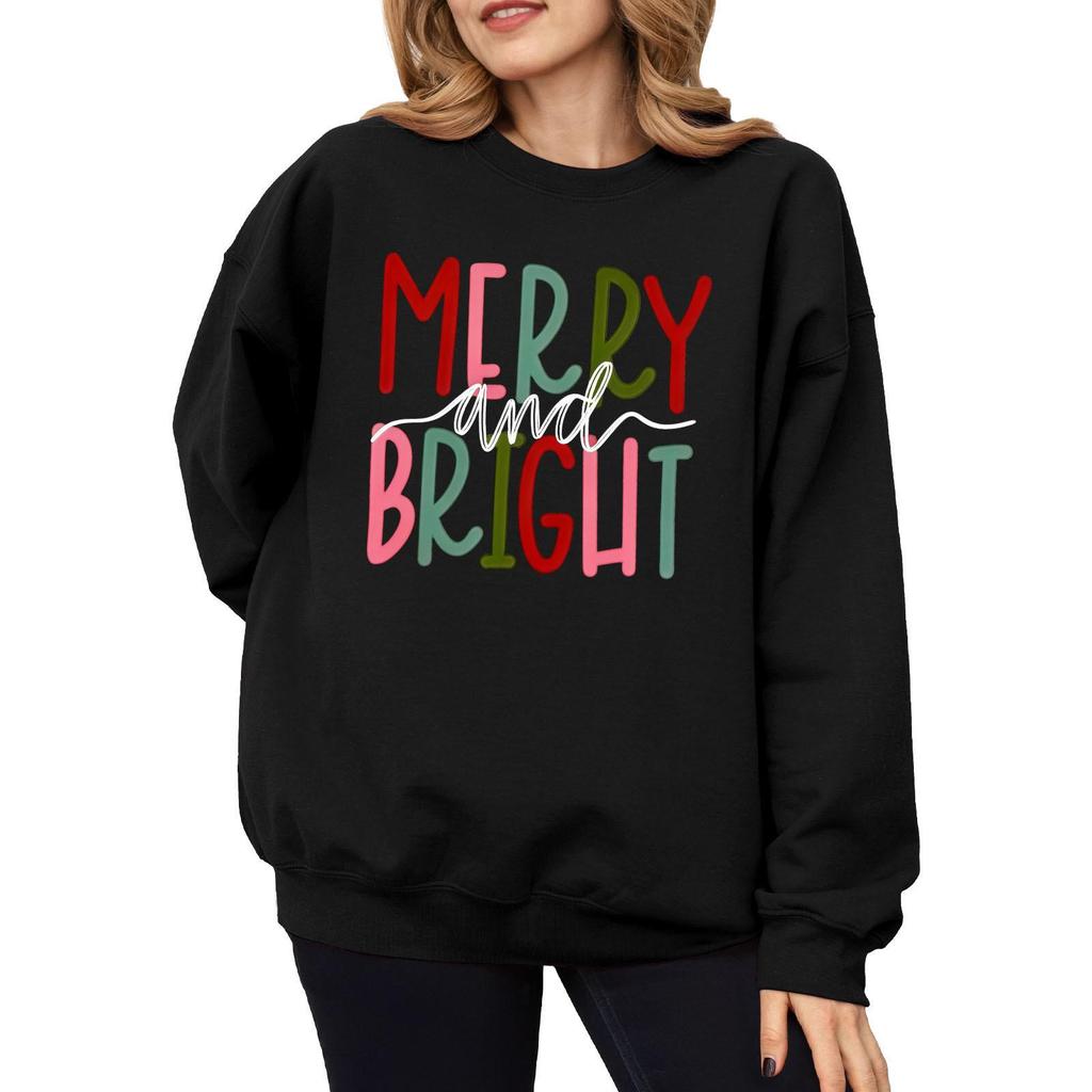 2025 Autumn/Winter Women's Trendy Christmas Casual Round Neck Printed Hoodie