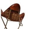 Leather Butterfly Chair, Brown Shaded Padding Leather Butterfly Chair, Black and Golden Frame, Home Decor Chair, Easy To Assemble
