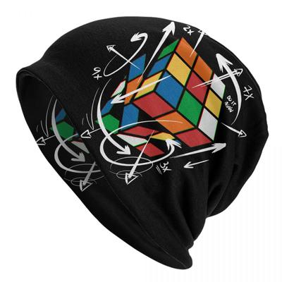 Rubix Rubik Kocka Matematikai Képlet Motorháztető Kalapok Divat Kötött Sapka Nőknek Unisex Meleg Téli Kocka Mágia Ajándék Skullies Sapkák