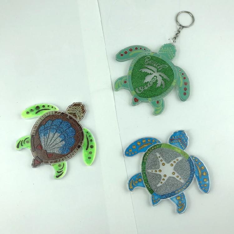 for Turtle Shape Keychain Silicone Mold with Hole Keyring Pendant Handmade Mold