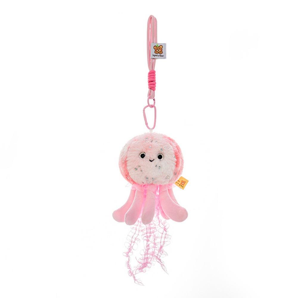 Creative Marine Organism Pendant Silk Ribbon Plush Jellyfish Pendant  Accessory