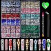 12 Grid Flat Bottom Shaped Diamond Nail Accessories Manicure Jewelry AB Color Mixed Round Glass Diamond Rhinestones