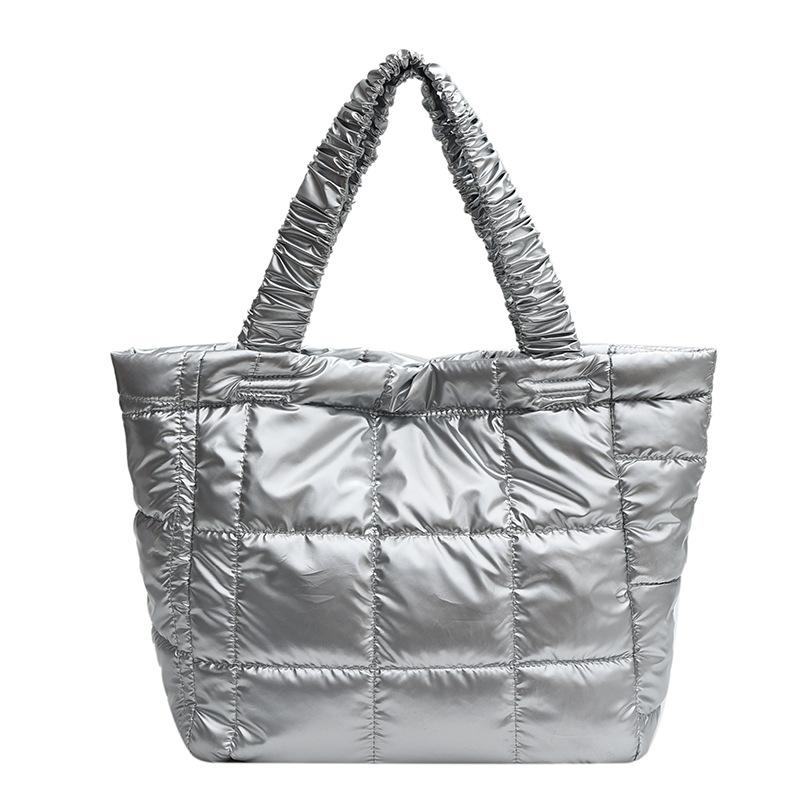 Autumn and Winter Cotton Bag Casual Large-capacity Tote Bag Women's 2025 New Trendy Fashion Diamond Commuter Shoulder Armpit Bag