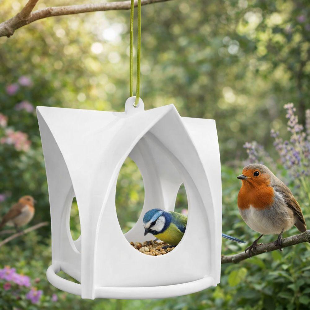 Cottage Style Hanging Bird Feeder Weatherproof Bite Resistant Wild Bird Feeders Large Capacity Plastic Bird Feeder Station