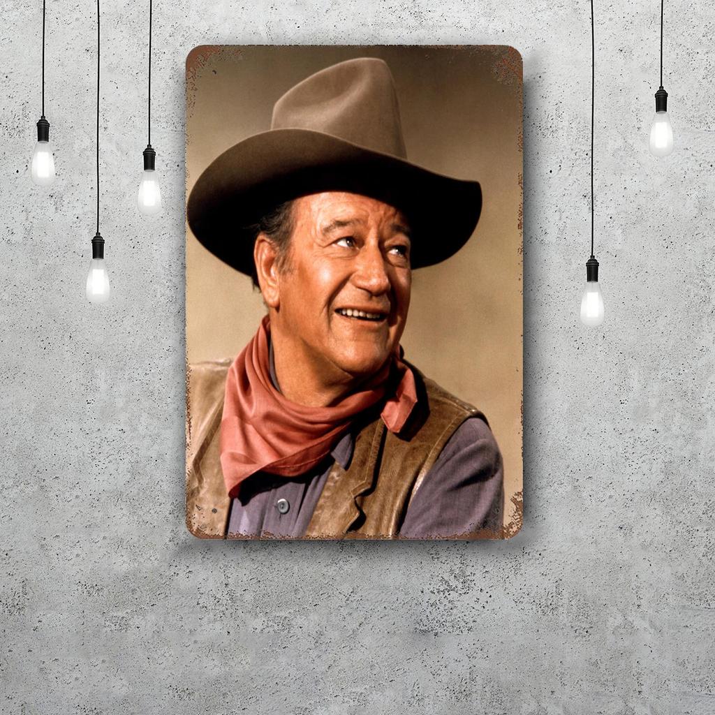 john wayne Classic Poster Rusty Metal Plaque Retro Decorative Plate Bar Man Cave Garage Club Metal Sign Wall Decoration